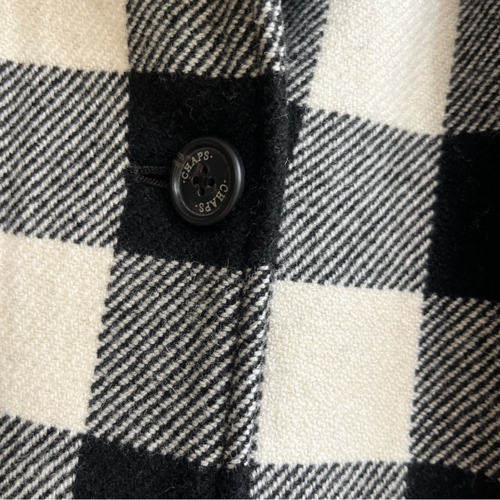 Vintage Chaps Ralph Lauren Buffalo Plaid Wool Blend Coat Jacket L - Picture 7 of 9